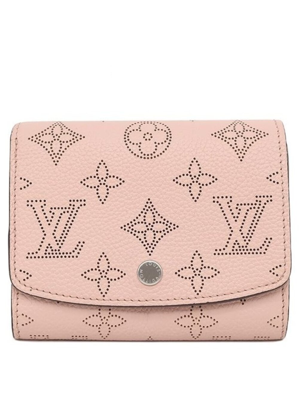 Louis Vuitton Bifold Wallet Portefeuille Iris Compact Monogram Mahina Magnolia